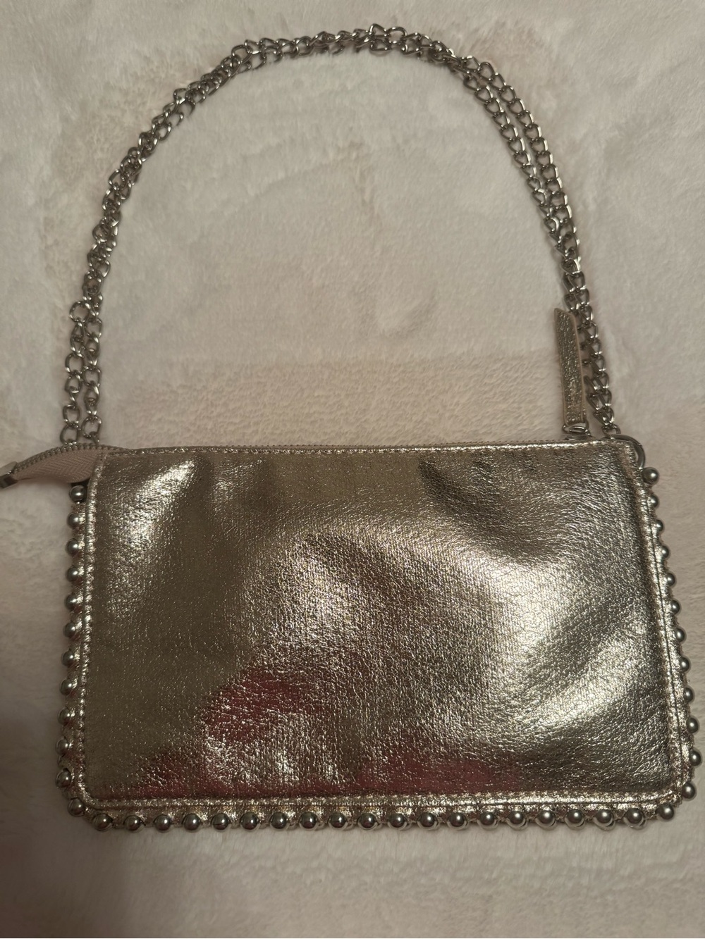 Metallic Gold Chain-Trim Women’s Clutch Bag